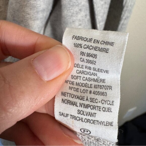 Theory Grey Cashmere Long Line Duster Cardigan Sweater Womens S Cozy Open Front - Picture 5 of 10